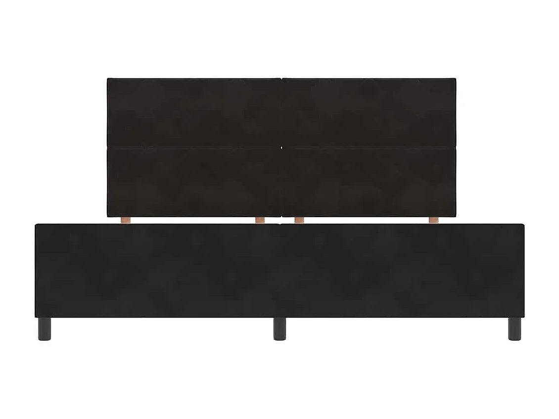 Bettgestell mit Kopfteil Schwarz 200 x 200 cm Samt