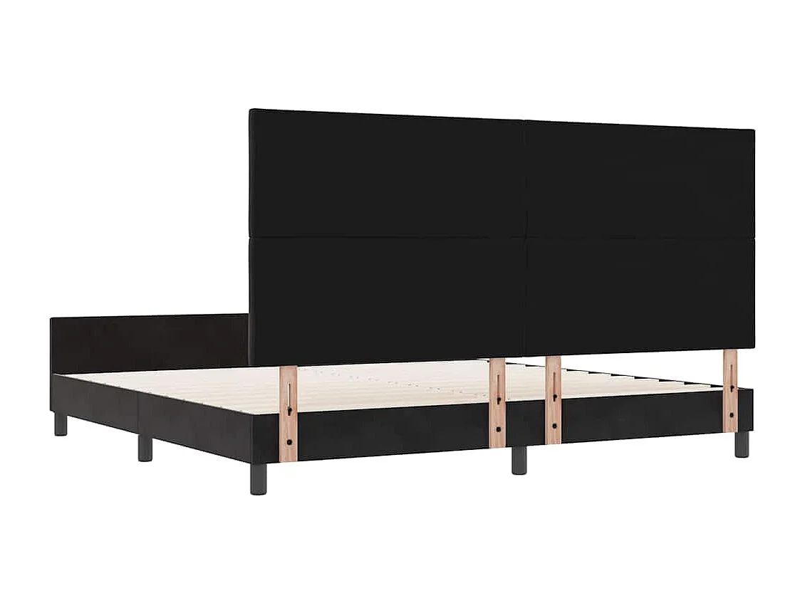 Bettgestell mit Kopfteil Schwarz 200 x 200 cm Samt