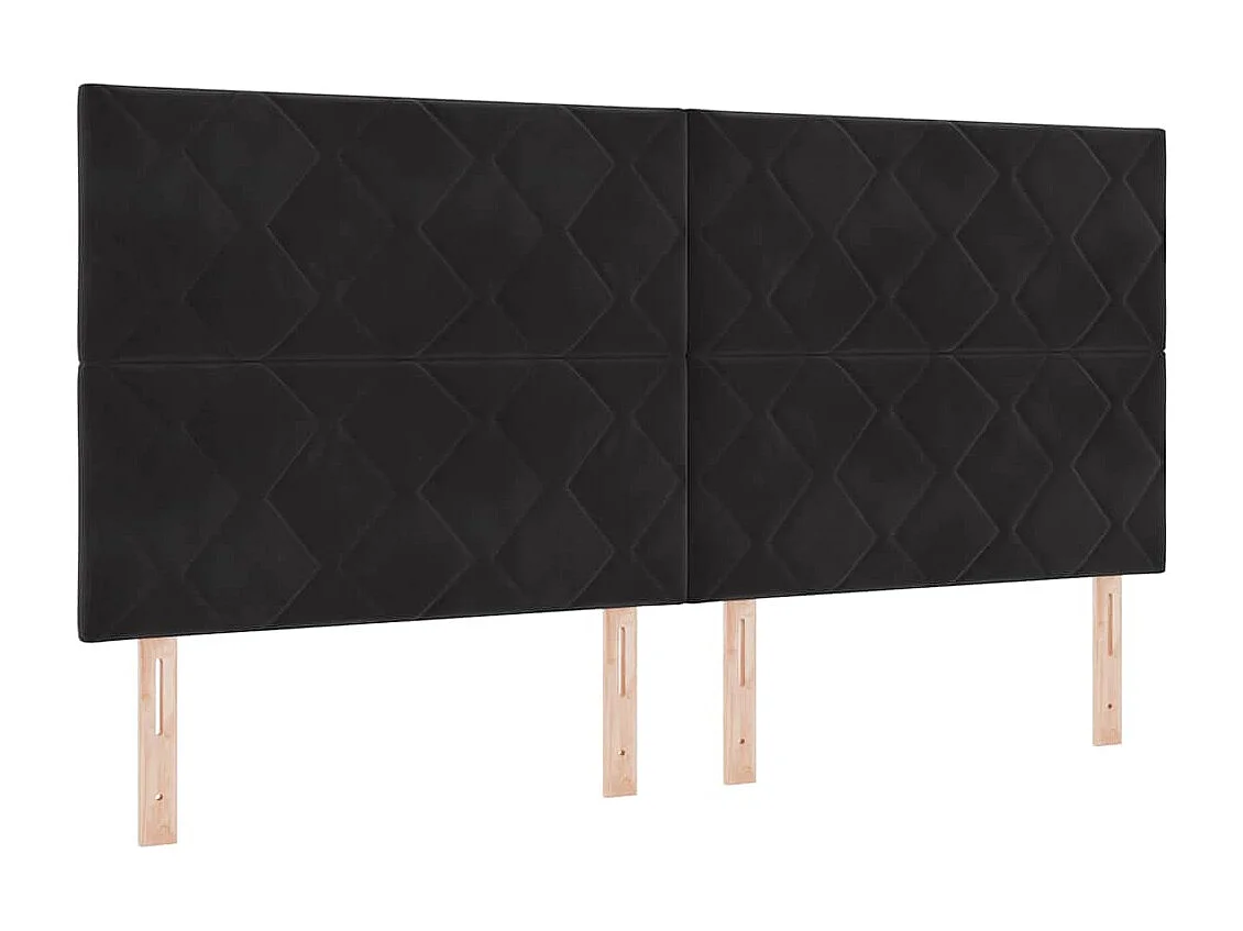 Boxspringbed met hoofdeinde Zwart 200 x 200 cm Fluweel