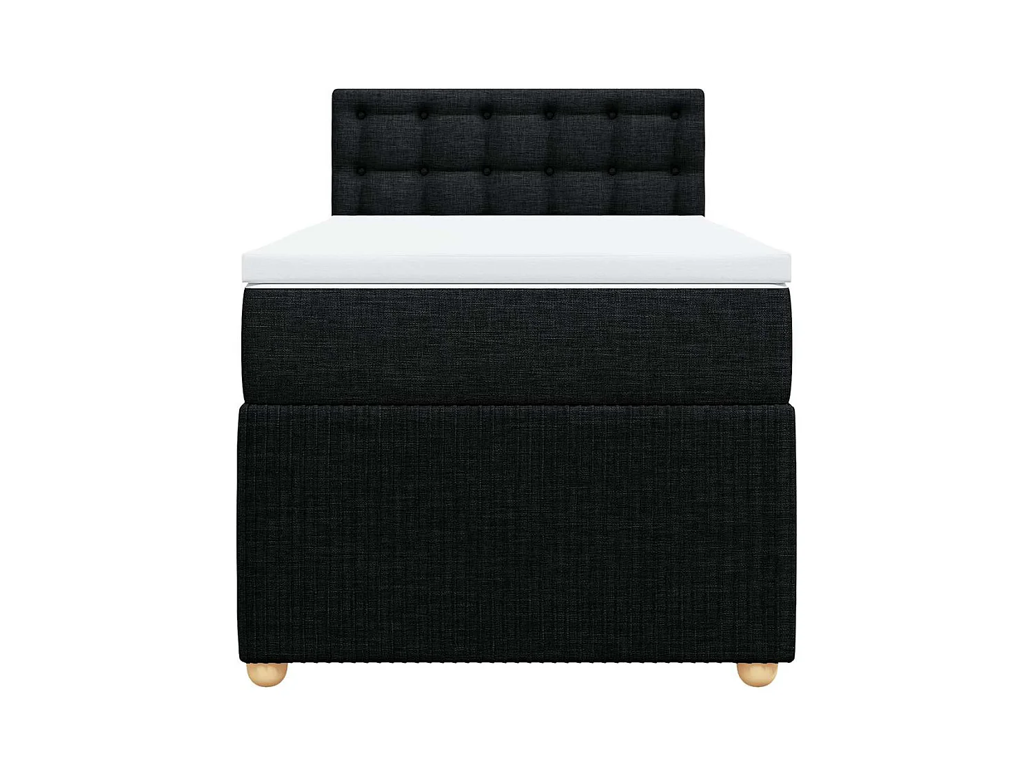 Sommier à lattes de lit et matelas Noir 80x200 cm Tissu