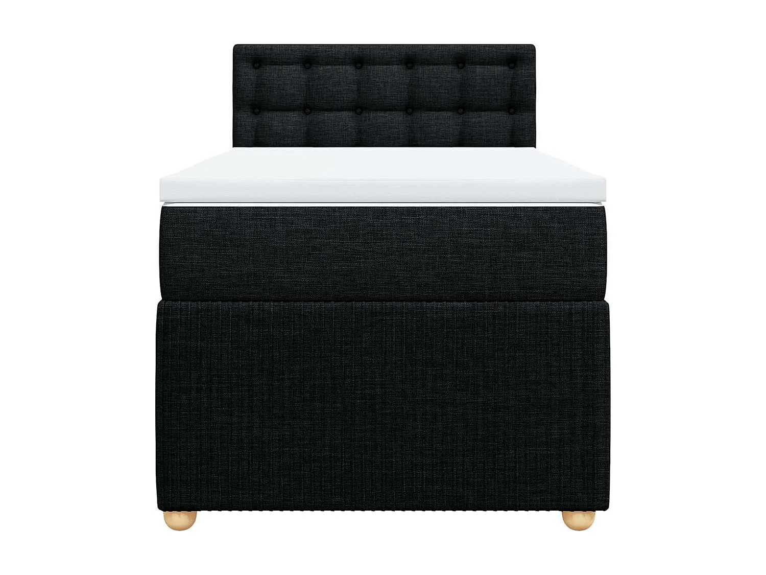 Sommier à lattes de lit et matelas Noir 80x200 cm Tissu