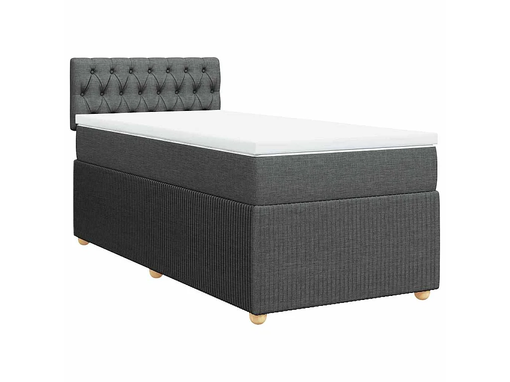 Giroletto a Molle con Materasso Grigio Scuro 80x200 cm Tessuto