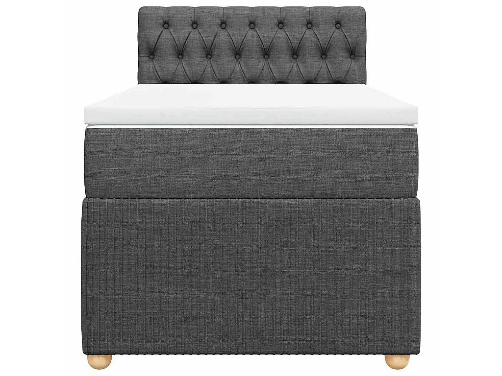 Giroletto a Molle con Materasso Grigio Scuro 80x200 cm Tessuto