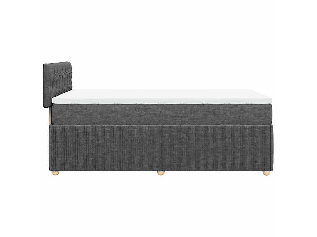 Giroletto a Molle con Materasso Grigio Scuro 80x200 cm Tessuto