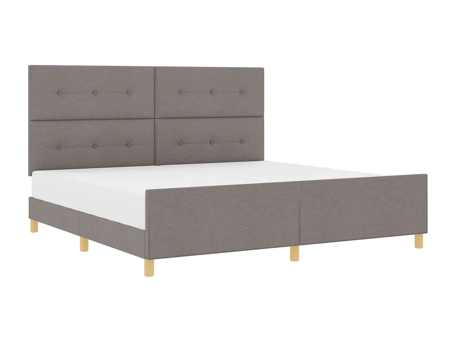 Bedframe met hoofdeinde Taupe 200 x 200 cm Stof