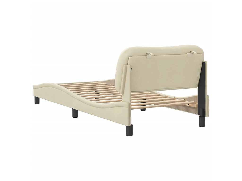 Bedframe met LED zonder matras "Hvar" 80x200 cm stof crème