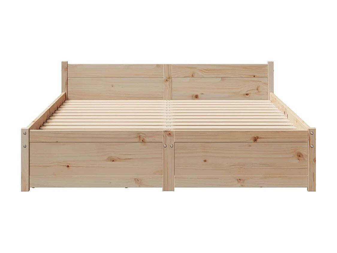 Cadre de lit sans matelas 135x190 cm bois de pin massif