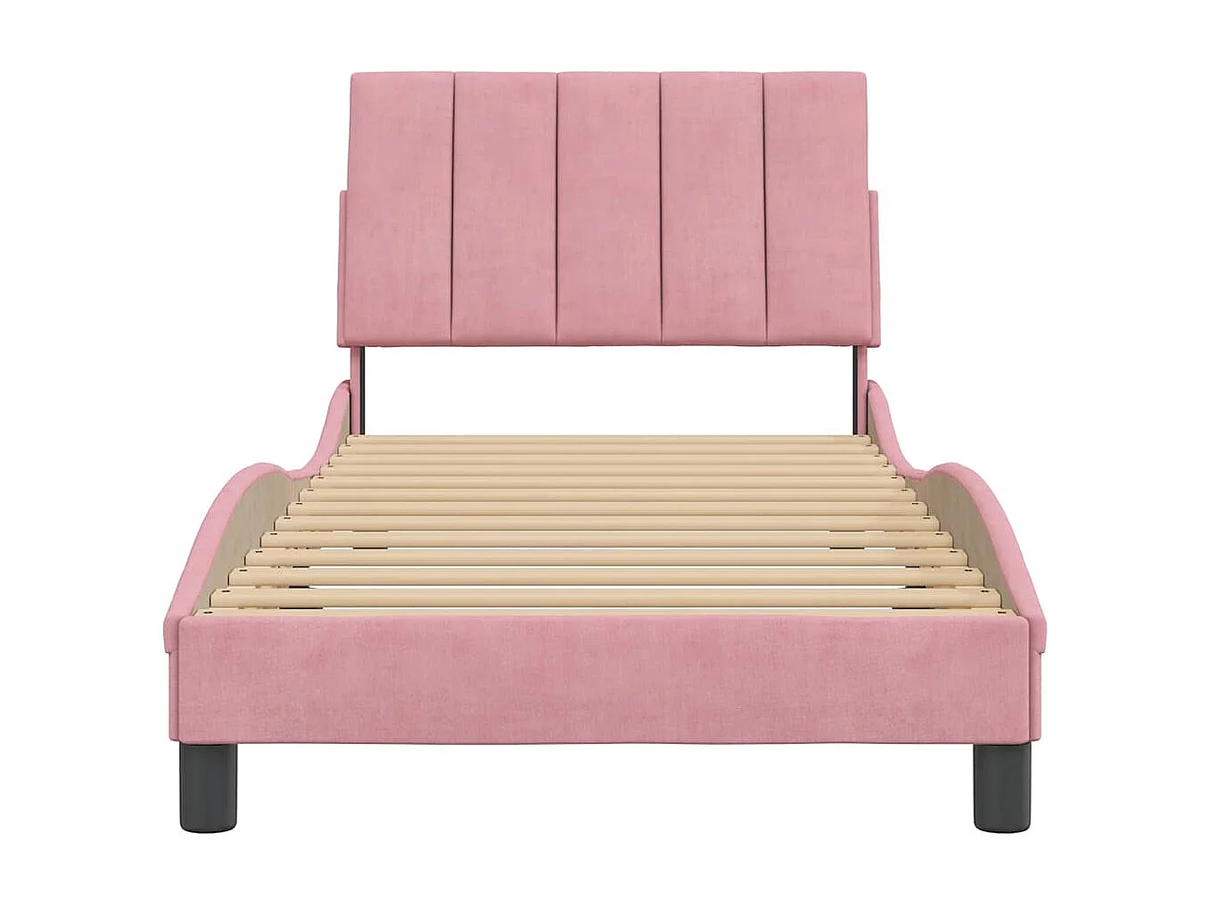 Cadre de lit sans matelas Hanko rose 80x200 cm velours