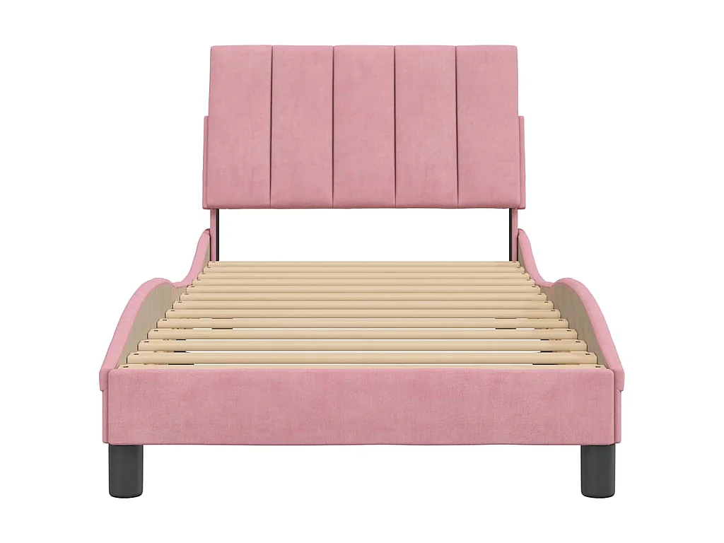 Giroletto senza Materasso Hanko Rosa 80x200 cm in Velluto