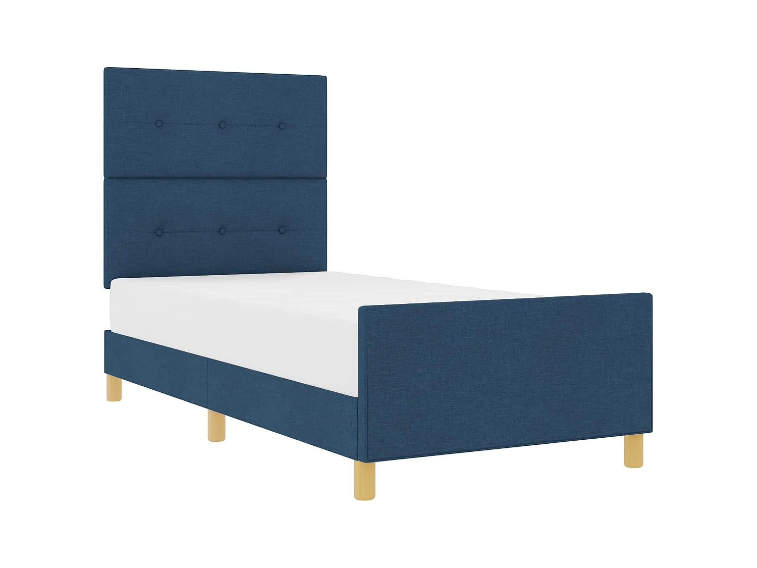 Cadre de lit avec tête de lit Bleu 80 x 200 cm tissu