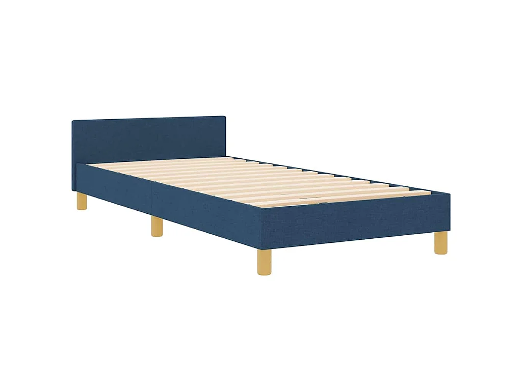 Cadre de lit avec tête de lit Bleu 80 x 200 cm tissu