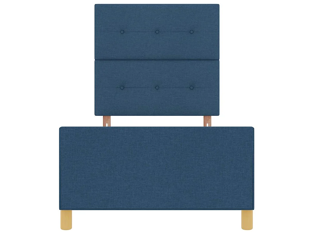 Cadre de lit avec tête de lit Bleu 80 x 200 cm tissu