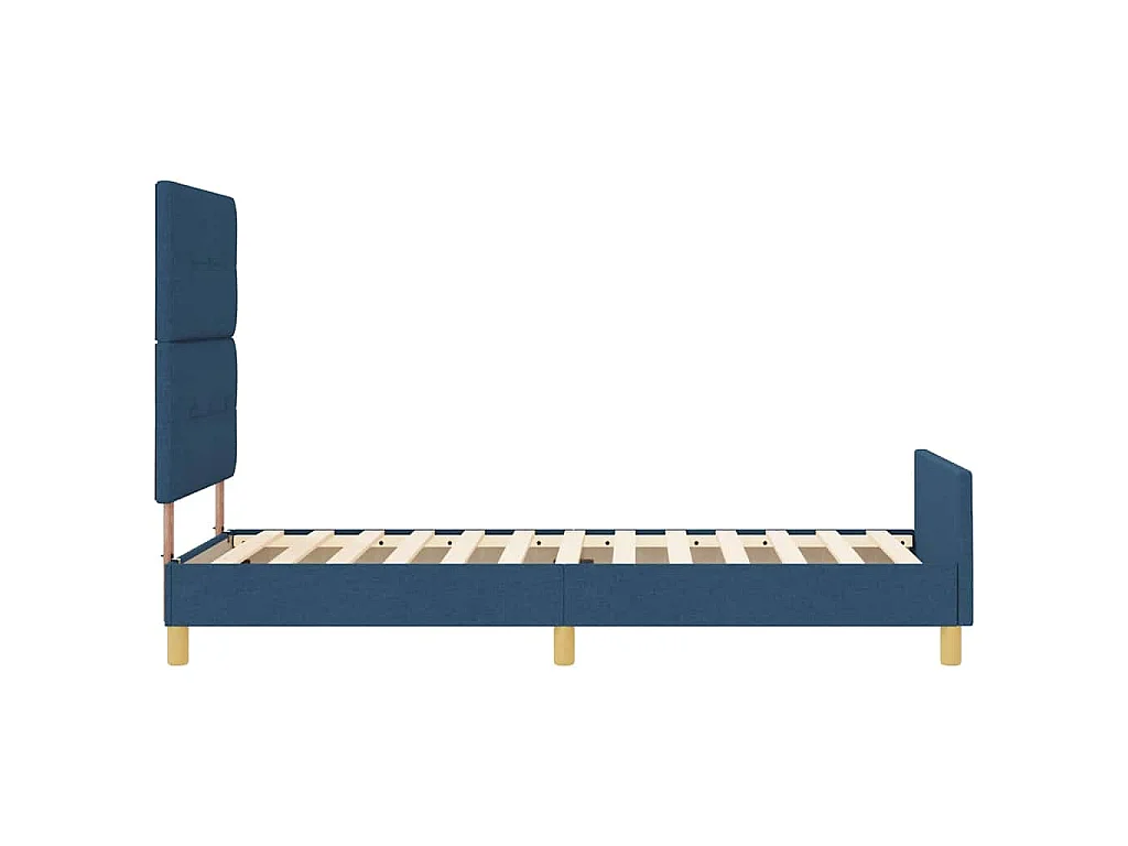 Cadre de lit avec tête de lit Bleu 80 x 200 cm tissu