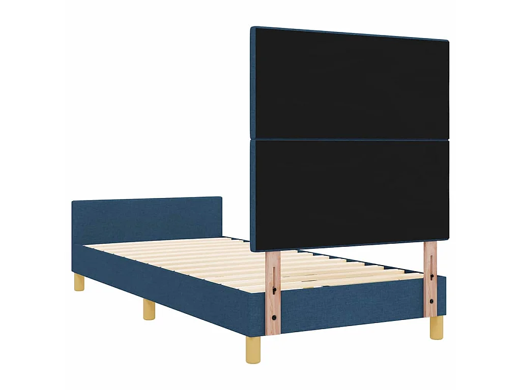 Cadre de lit avec tête de lit Bleu 80 x 200 cm tissu