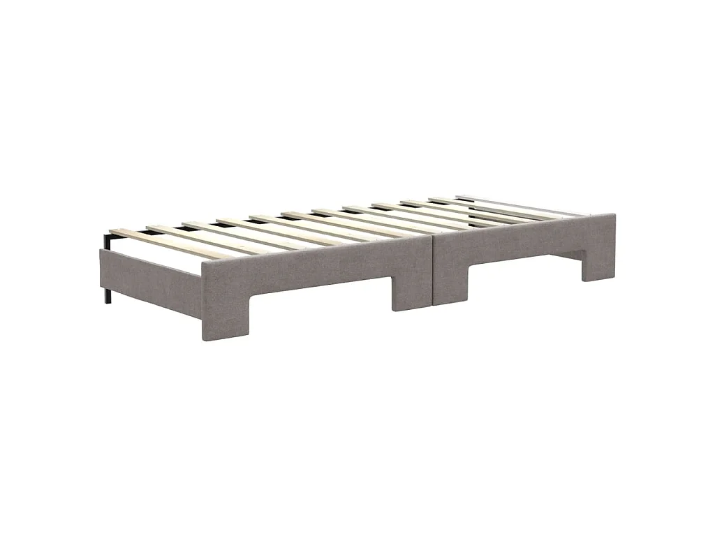 Slaapbank met onderschuifbed 80x200 cm stof taupe