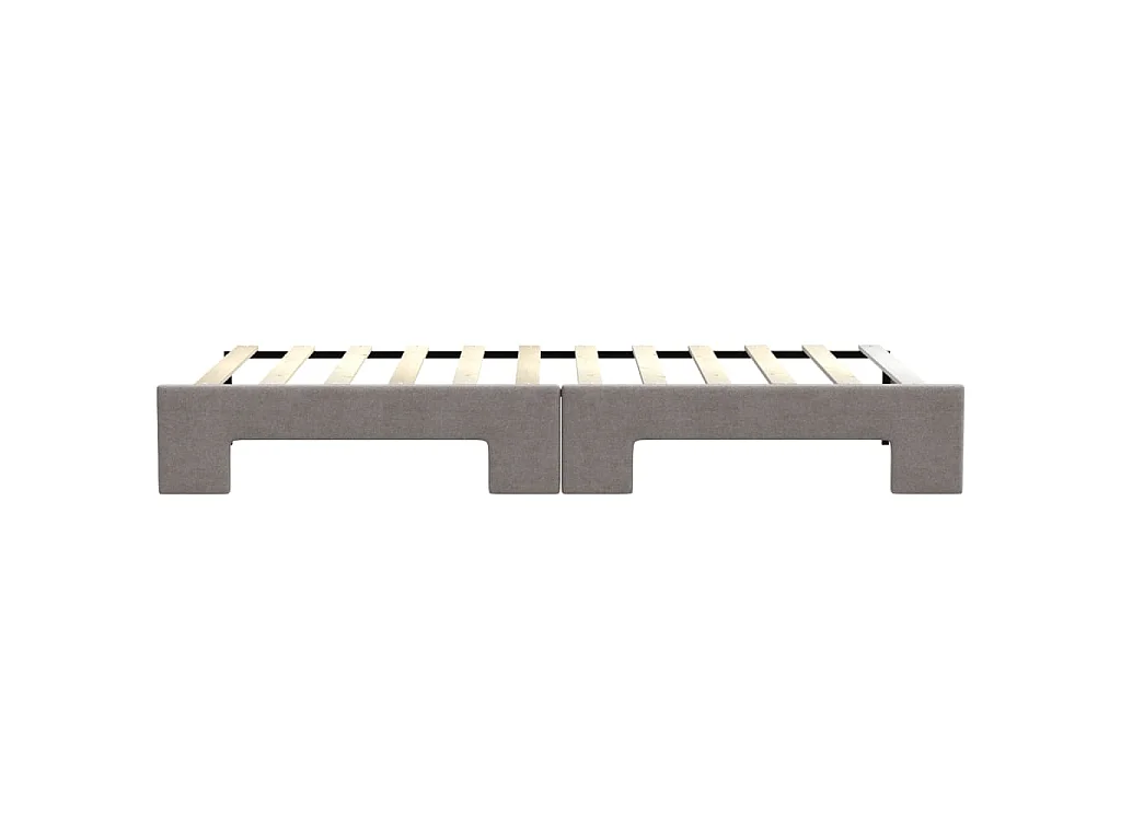 Lit de jour avec gigogne sans matelas taupe 80x200 cm