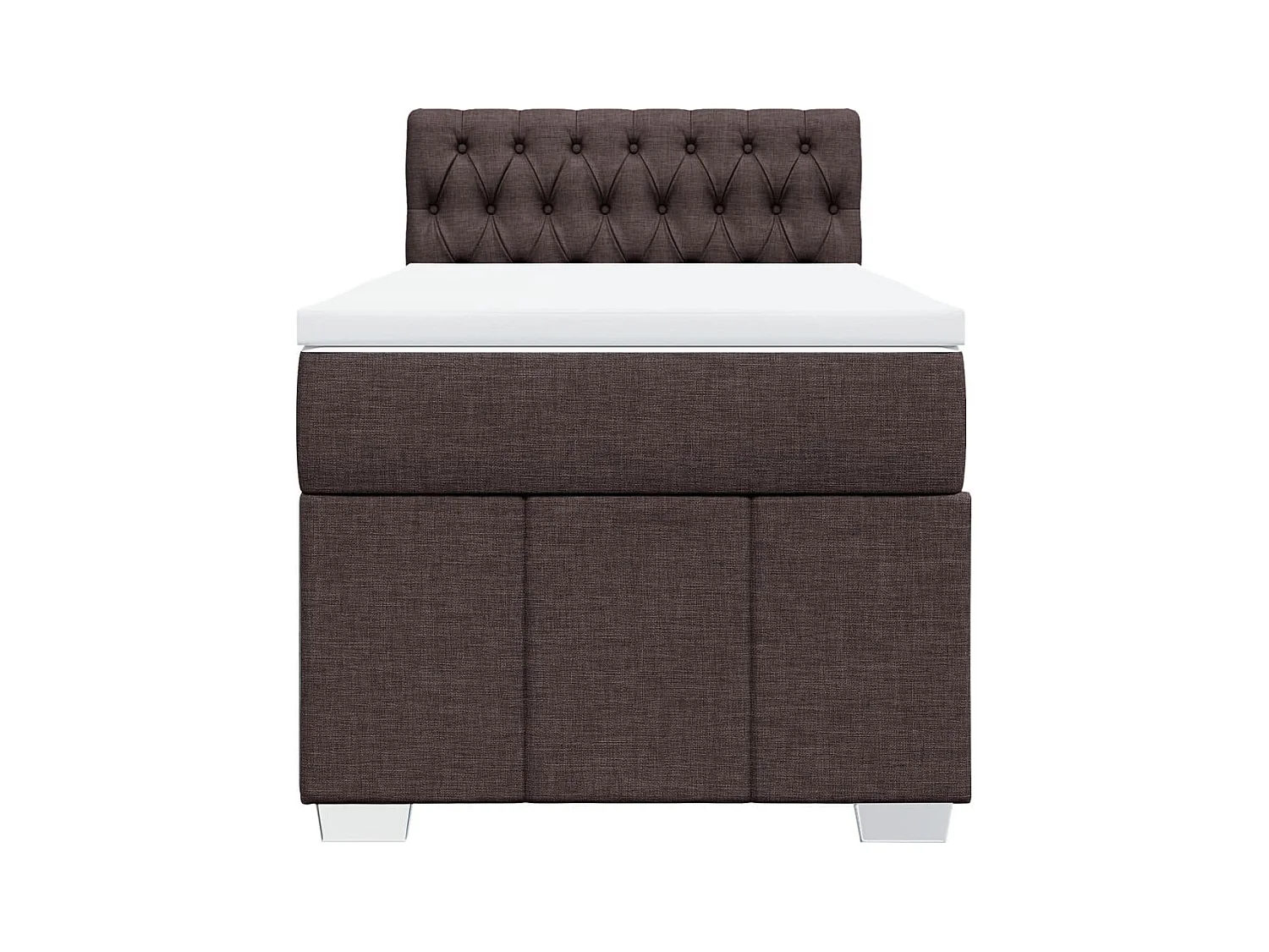 Giroletto a Molle con Materasso Marrone Scuro 80x200 cm Tessuto