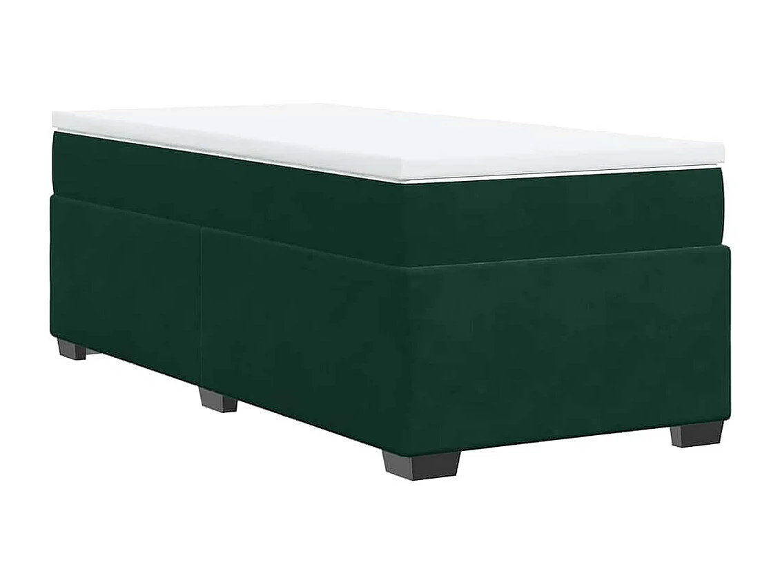 Boxspring met matras fluweel donkergroen 80x200 cm