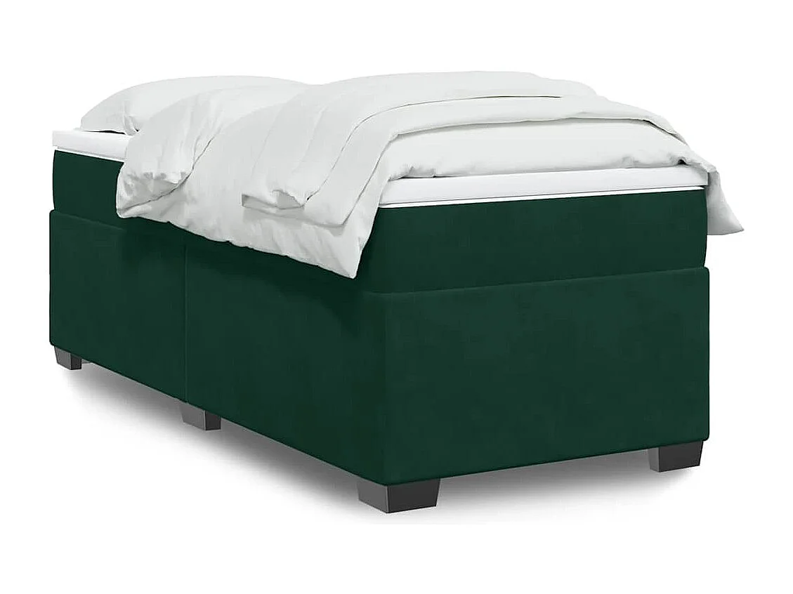Sommier à lattes de lit et matelas Vert foncé 80x200 cm Velours