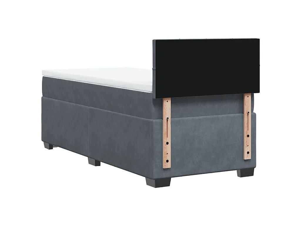 Boxspringbett mit Matratze Dunkelgrau 80x200 cm Samt