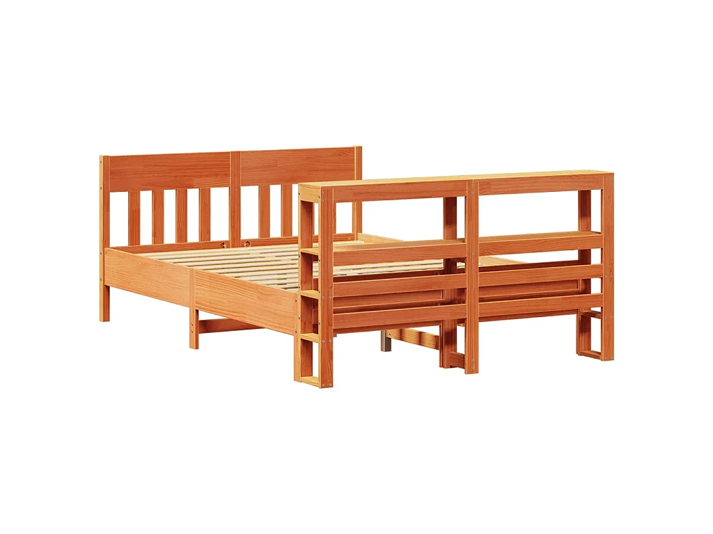 Letto senza Materasso Marrone Cera 135x190 cm in Legno di Pino