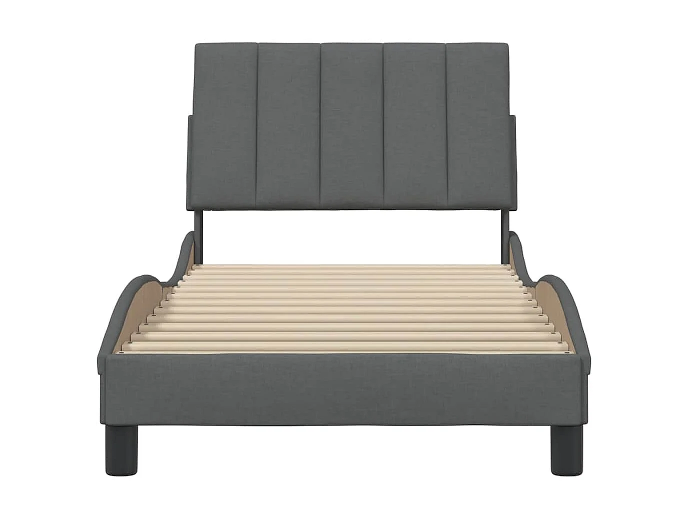 Cadre de lit sans matelas Hanko gris foncé 80x200 cm tissu