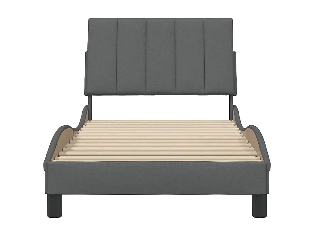 Estructura de cama sin colchón Hanko tela gris oscuro 80x200 cm
