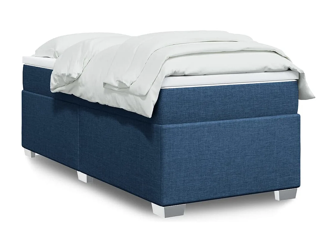 Sommier à lattes de lit avec matelas Bleu 80x200 cm Tissu