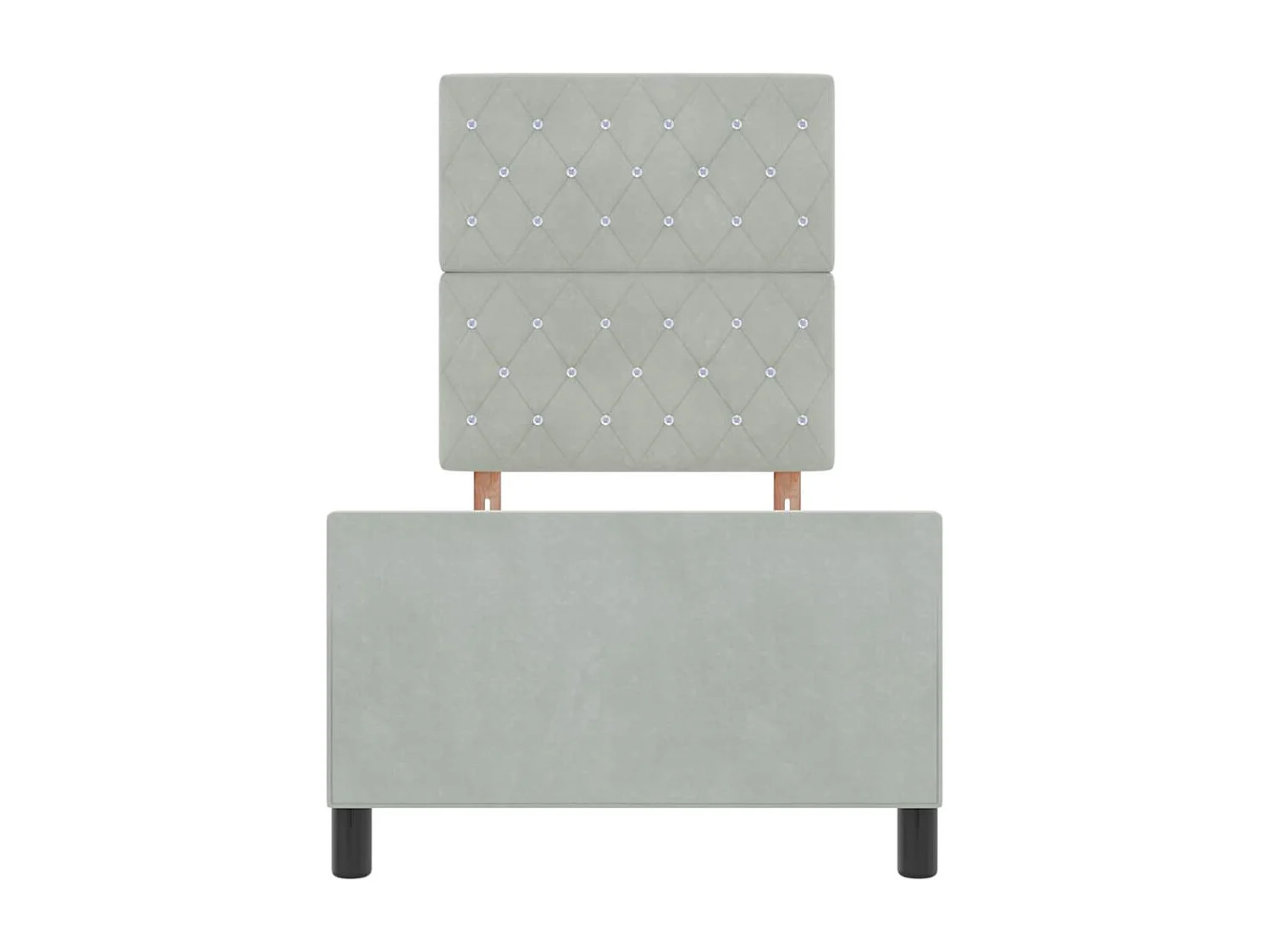 Cadre de lit avec tête de lit Gris clair 80 x 200 cm Velours