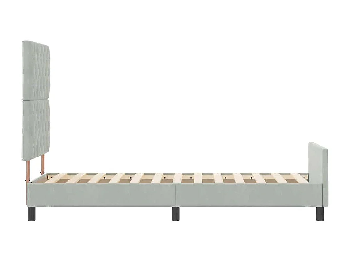 Cama tipo Box Spring Gris claro 80 x 200 cm Terciopelo