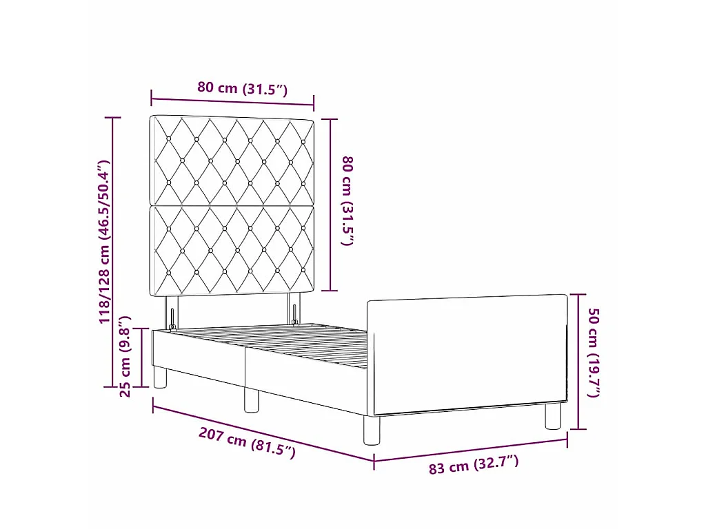 Boxspringbed met hoofdeinde Lichtgrijs 80 x 200 cm Fluweel