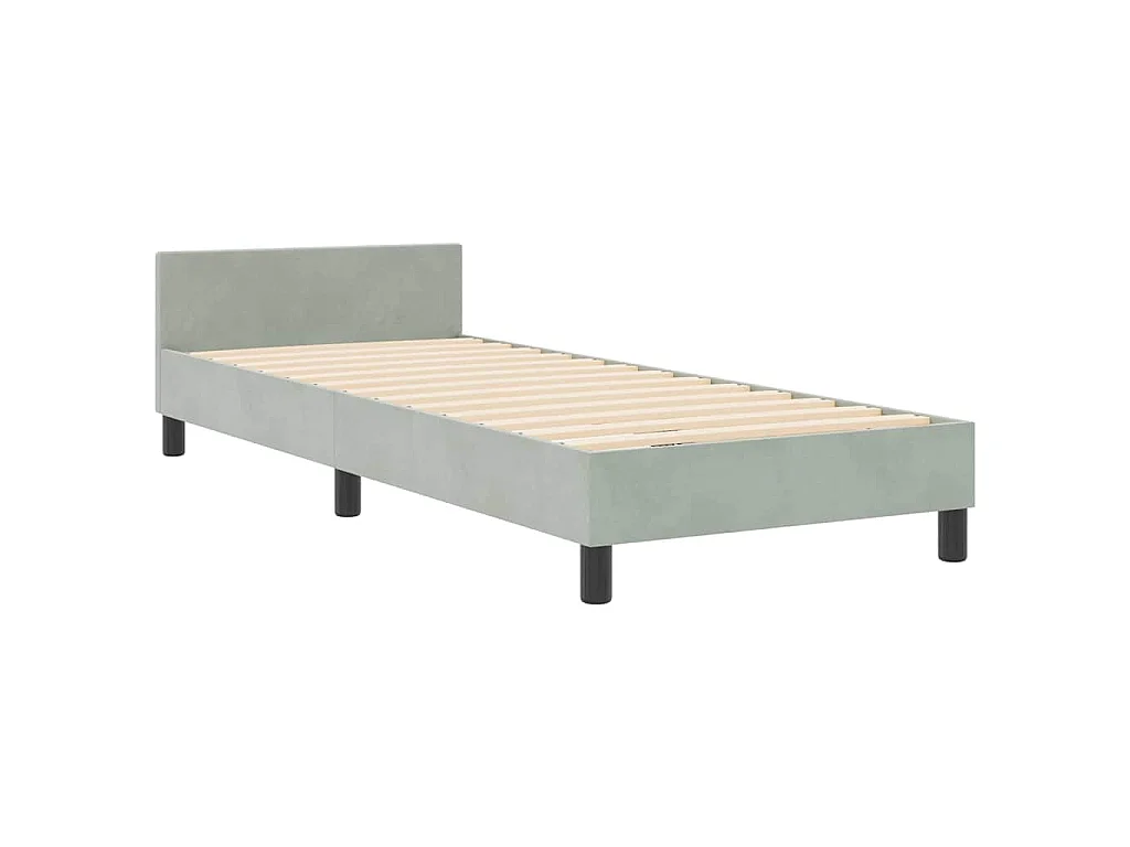 Boxspringbed met hoofdeinde Lichtgrijs 80 x 200 cm Fluweel