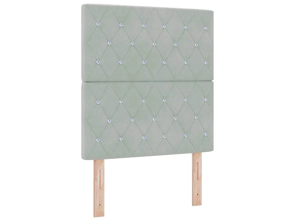 Boxspringbed met hoofdeinde Lichtgrijs 80 x 200 cm Fluweel