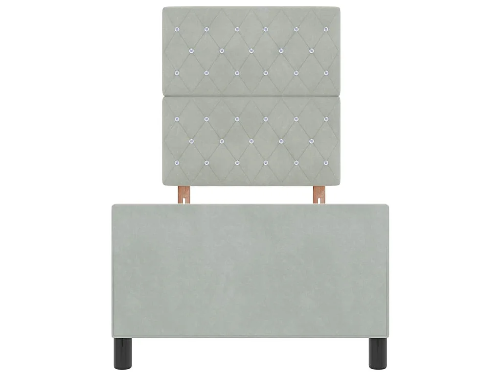 Boxspringbed met hoofdeinde Lichtgrijs 80 x 200 cm Fluweel
