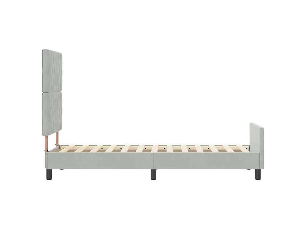 Boxspringbed met hoofdeinde Lichtgrijs 80 x 200 cm Fluweel