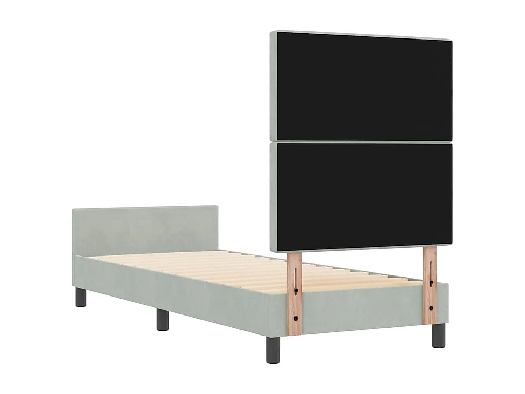 Boxspringbed met hoofdeinde Lichtgrijs 80 x 200 cm Fluweel