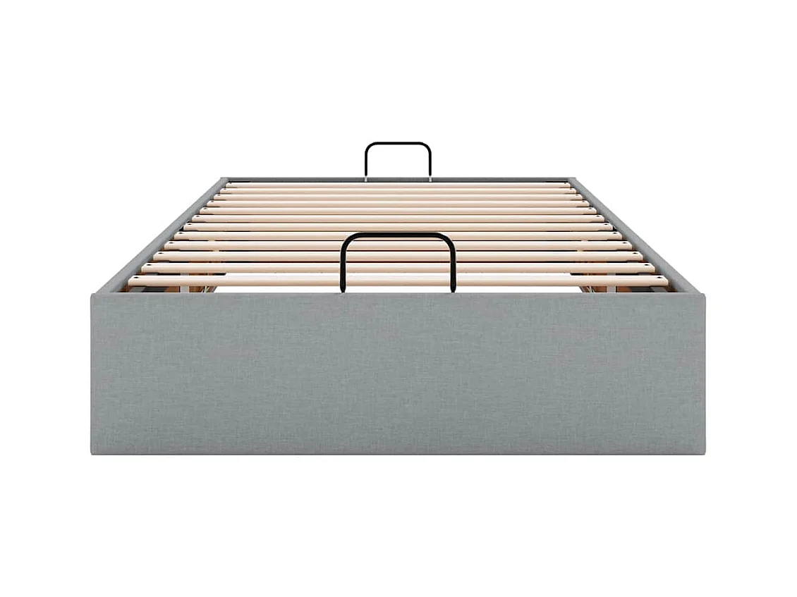 Ottoman-Bett ohne Matratze Hellgrau 80x200 cm Stoff