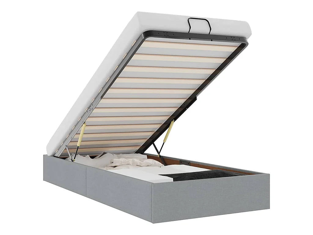 Bedframe zonder matras 80x200 cm stof lichtgrijs