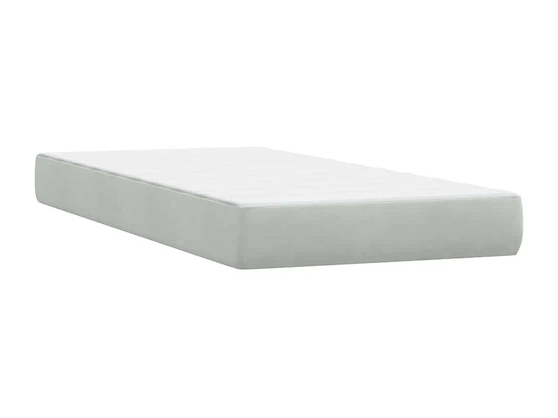 Boxspringbett mit Matratze Hellgrau 80x210 cm Samt