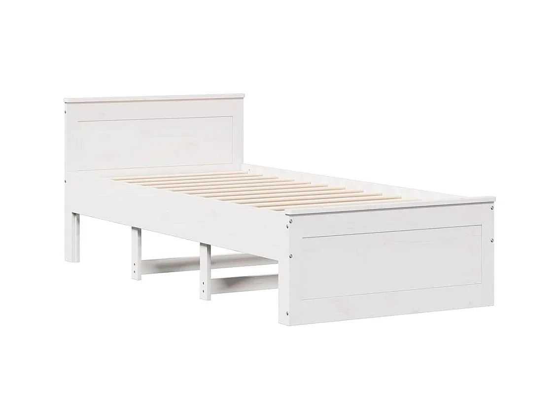 Cadre de lit sans matelas avec tête de lit 75x190 cm pin massif