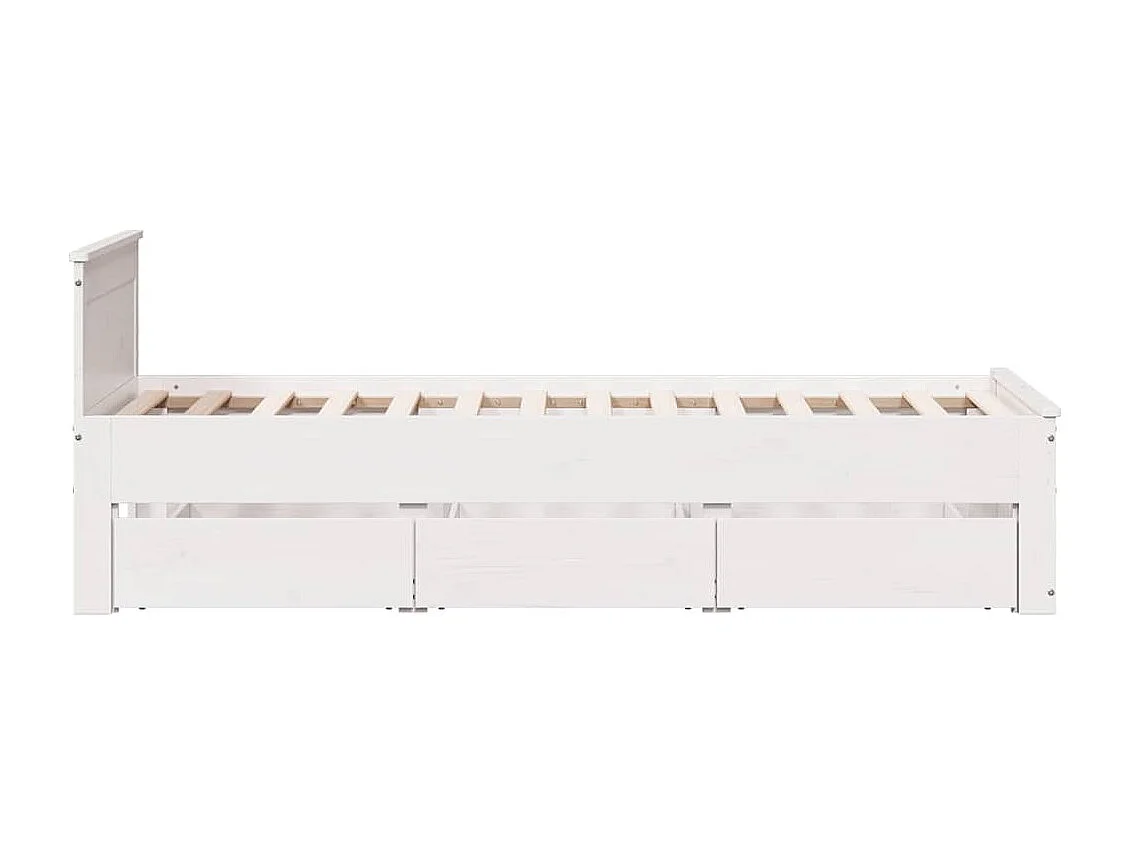 Cadre de lit sans matelas avec tête de lit 75x190 cm pin massif