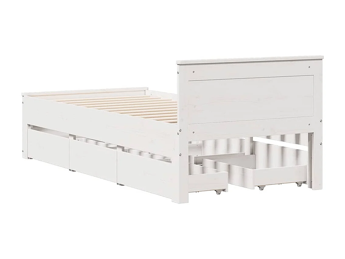 Cadre de lit sans matelas avec tête de lit 75x190 cm pin massif