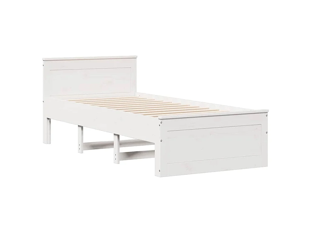 Giroletto senza Materasso con Testiera Bianco 75x190 cm Pino