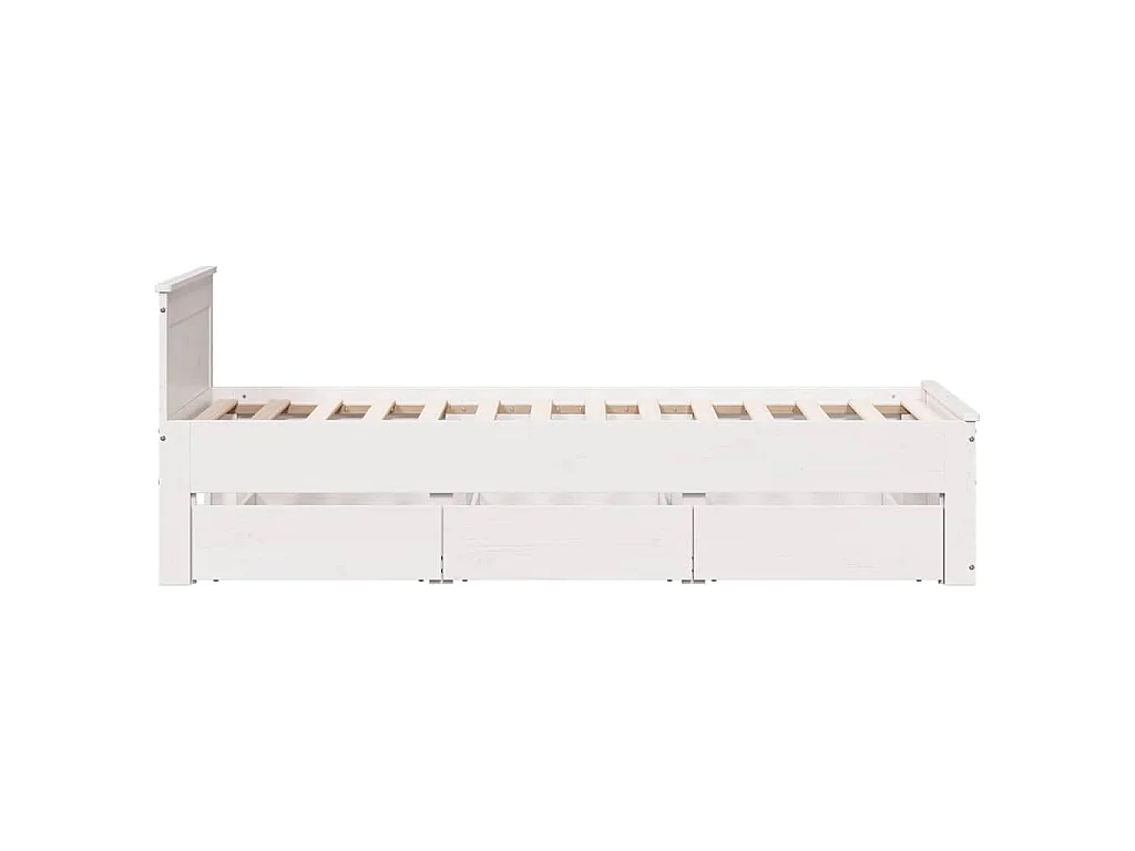 Giroletto senza Materasso con Testiera Bianco 75x190 cm Pino
