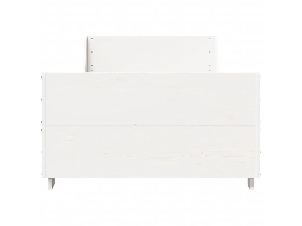 Bedframe zonder matras massief grenenhout wit 75x190 cm