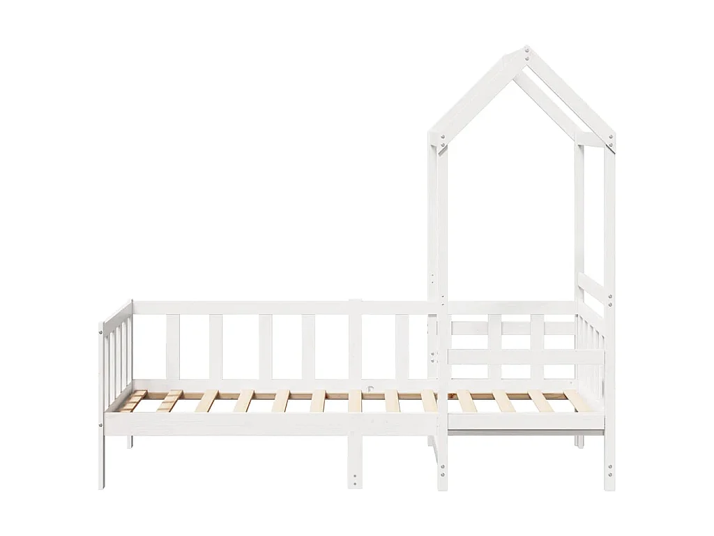 Lit de jour avec toit sans matelas blanc 80x200 cm bois massif