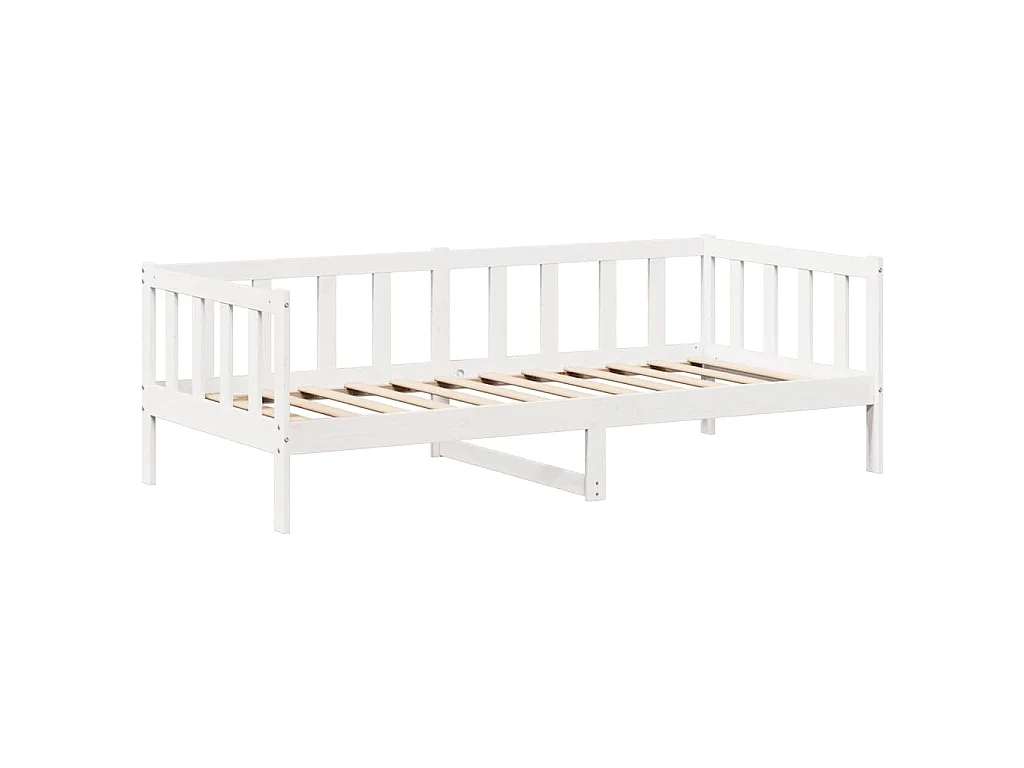 Lit de jour avec toit sans matelas blanc 80x200 cm bois massif