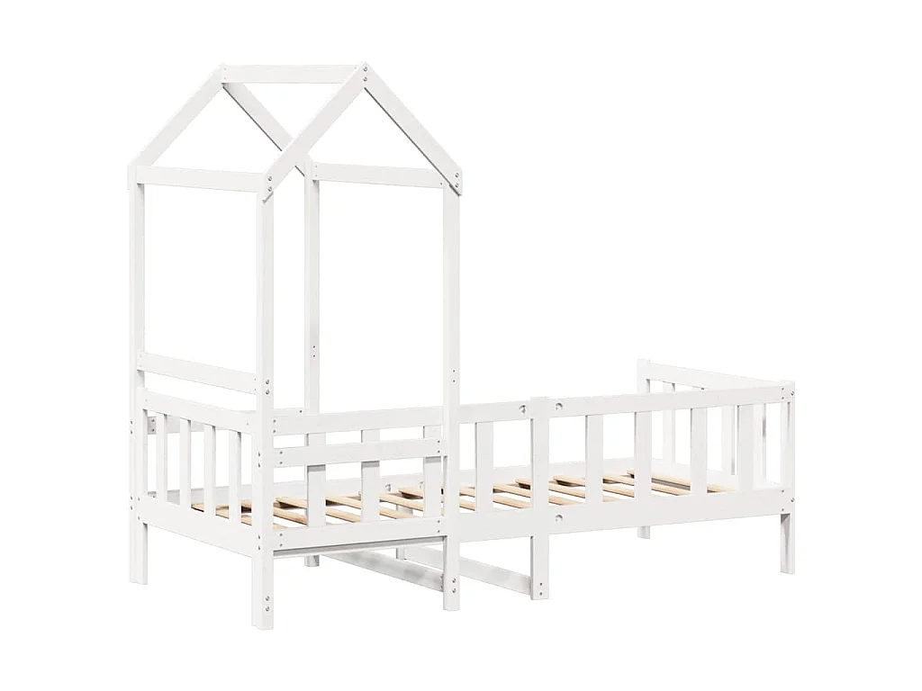 Lit de jour avec toit sans matelas blanc 80x200 cm bois massif