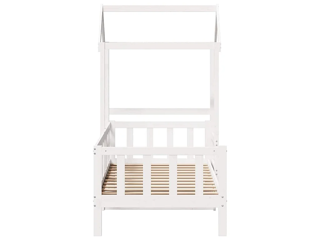 Lit de jour avec toit sans matelas blanc 80x200 cm bois massif