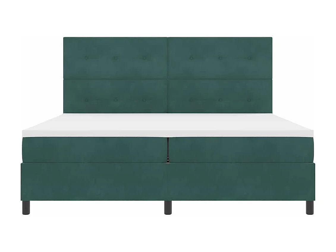 Boxspringbett mit Matratze Dunkelgrün 200 x 200 cm Stoff